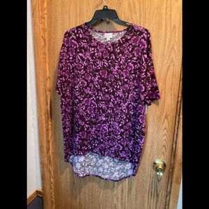LuLaRoe Purple tunic top says XS fits up to med